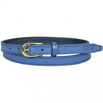 Cinturón de mujer de cuero genuino marca Jaslen, cinturones de piel, ideal para uso diario, talla ajustable, color azul