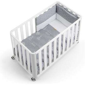 Cotinfant Doco Sleeping Cuna Colecho 120x60 con Textil Tipi Gris Blanco