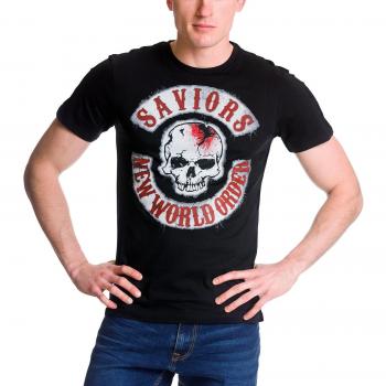Walking Dead camiseta de caballero Savior Patches negro de algodón - XL