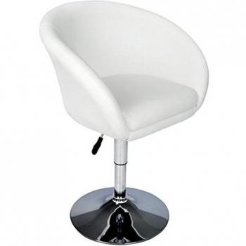 vidaXL Taburete de bar color blanco Giratorio Taburete de comedor