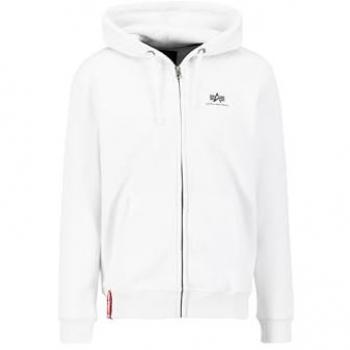 Sudadera con Capucha Alpha Industries Basic Zip SL Blanca para Hombre 2XL