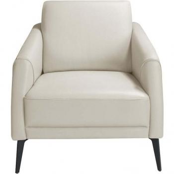 Sillón ANGEL CERDÁ 5094C de piel y acero negro, color Gris Taupe, dimensiones 78 x 80 x 82 cm