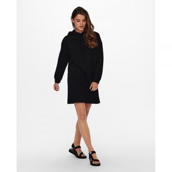 Vestido mini de manga larga con capucha Only