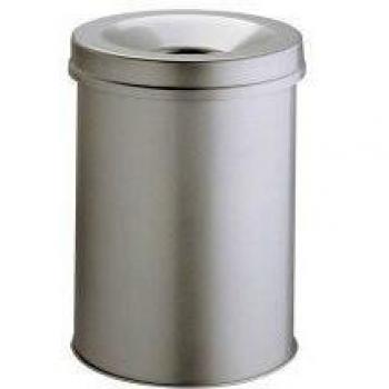 Papelera Redonda Antifuego 15L Gris Claro