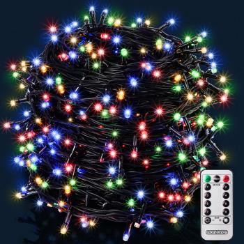 Guirnalda de luces navideñas multicolor 20m con control remoto y 200 LED