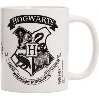 Taza de Desayuno Pyramid International Harry Potter Hogwarts Crest Negro y Blanco 1 Pieza