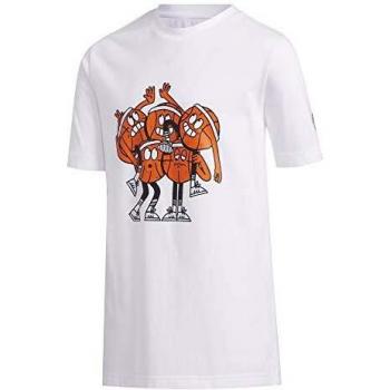 adidas Y SS Stripe TM Camiseta de Manga Corta, Unisex niños, White, 7-8Y