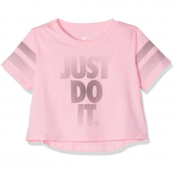 Nike Crop JDI Camiseta, Niñas, Rosa, Large