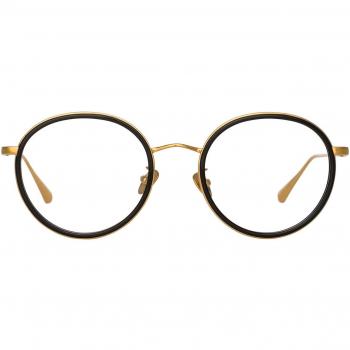 Linda Farrow SATO LFL1452 C1 Men's Eyeglasses Gold Size 50 - Blue Light Block Available