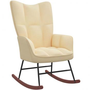 Cream Velvet Rocking Chair