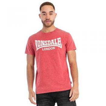 Camiseta de Manga Corta Lonsdale Stofa para Hombre, Color Rojo/Crudo, Talla XXXL