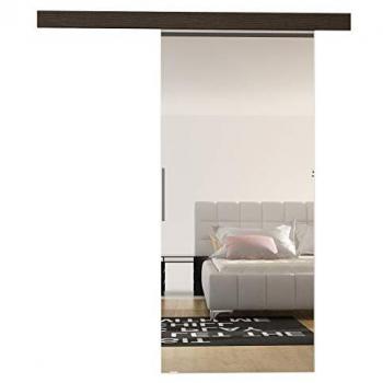 Puerta Corredera con Espejo Frontal Opera 90 II y Tiradores de Aluminio, Sistema de Autocierre