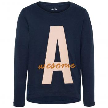 NAME IT Camiseta Manga Larga NIÑA Violet - 122-128, Dark Sapphire