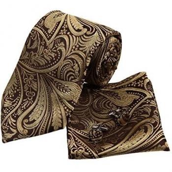 yac2b14 Classic patrón multicolor de lujo Seda Corbata para boda 3PT por Y & G dorado H6051 Talla única