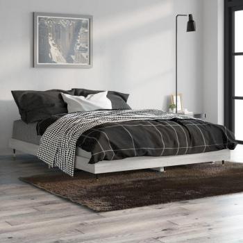 Estructura de cama madera contrachapada gris Sonoma 135x190 cm
