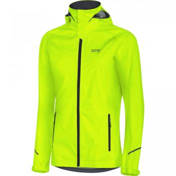 GORE Wear, Mujer, Chaqueta impermeable con capucha para correr, GORE R3 Women GORE-TEX Active Hooded Jacket, Talla: 38, Color: Giallo Neon, 100071