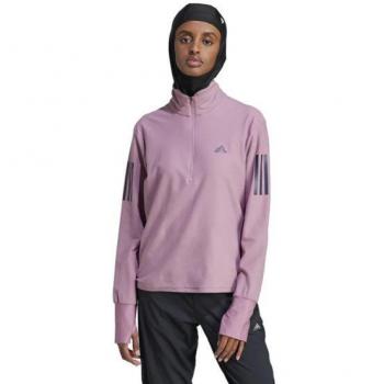 Adidas Own The Run 1/4 Zip Camiseta De Manga Larga Mujeres - Rosa