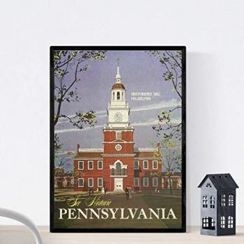 Cartel Vintage de América Pennsylvania - Tamaño A3