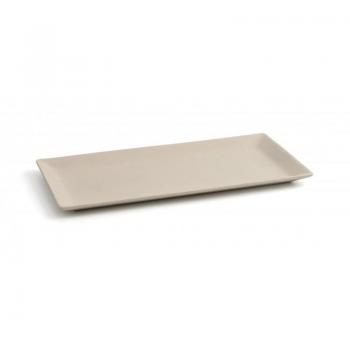 Bandeja Rectangular de Cerámica Mineral 15x30cm Texturizada Beige