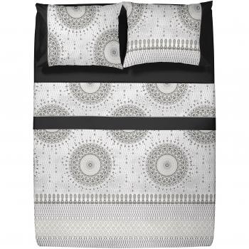 Sábana Encimera Naf Naf Maison Claude 100% Algodón 144 Hilos Negro Cama de 150/160 cm