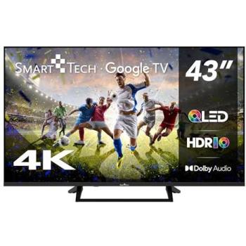 Smart TV 43 QLED UHD 4K con Google TV y HDR10 - Smart Tech 43QG06V