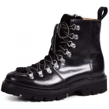 Grenson Women's Nanette Leather Hiking Style Boots Black