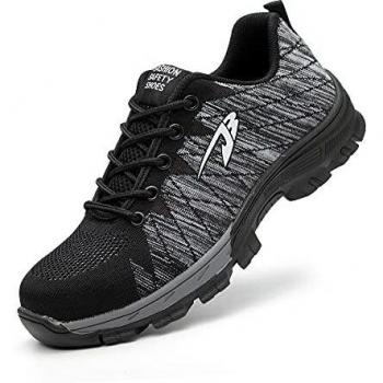 Zapatos de Seguridad Hombres con Puntera de Acero Hombre Mujer Transpirables Zapatillas de Senderismo Deportivas Antideslizante Unisex