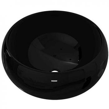 vidaXL Lavabo Redondo Cerámica Negro 40x15 cm Lavamanos Lavatorio Grifo Baño
