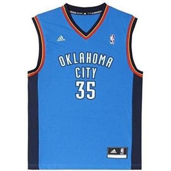adidas Oklahoma City Thunder Kevin Durant NBA Replica - Camiseta din mangas de baloncesto, color azul / naranja / blanco, talla M