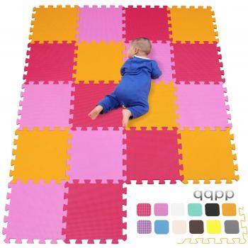 qqpp Alfombra Puzzle para Niños Bebe Infantil - Suelo de Goma EVA Suave. 18 Piezas