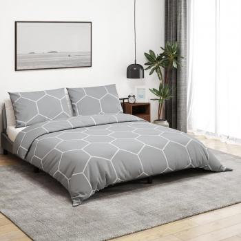 Juego de funda nórdica de algodón gris 140x200 cm