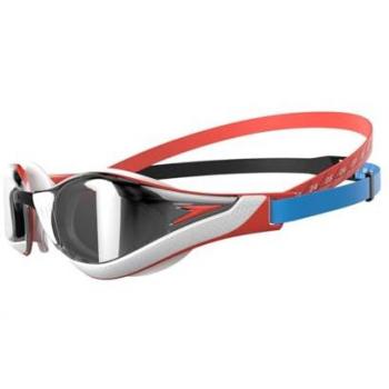 Gafas de natación Speedo Fastskin Pure Focus Mirror con lentes espejadas gris, color azul y rojo