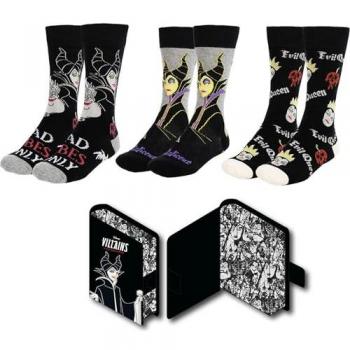Disney Villains Multicolor Unisex Socks - Ursula, Evil Queen, Maleficent (3 Pack)