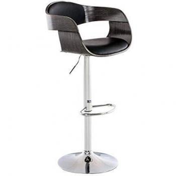 Taburete de Bar Kingston Regulable y Giratorio en Similpelle Negro/Gris