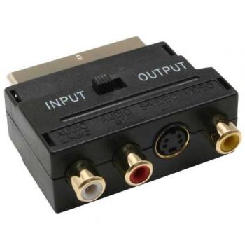 InLine 89953D adaptador de cable Scart 3xRCA, S-VHS Negro - Adaptador para cable