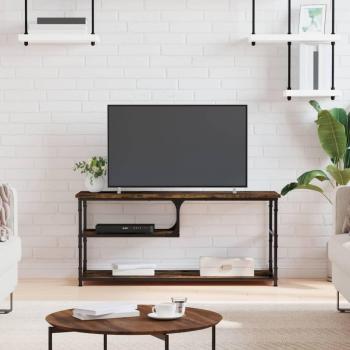 Mueble para TV de madera multicapa y acero en color roble ahumado, dimensiones 103x38x46,5 cm