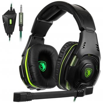 SADES SA938 Gaming Headset multiplataforma Gaming Auriculares con micrófono jack de 3,5 mm Control de volumen en línea Over-Ear Auriculares para juegos para Xbox One/PC/PS4/Smartphones