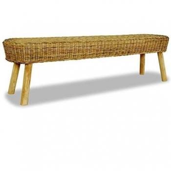 Banco de recibidor de ratán natural 160x35x45 cm