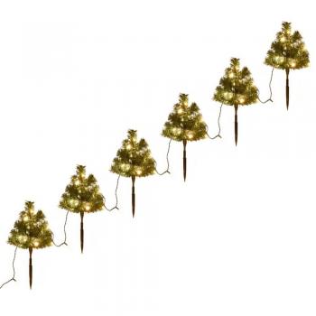 Árboles de Navidad para caminos 6 uds PVC 45 LED blanco cálido