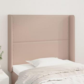 Cabecero con orejas de cuero sintético capuchino 83x16x118/128 cm Vidaxl Marrón