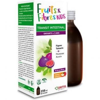 Jarabe Ortis Frutas y Fibras para Niños 250ml - Acción Suave para el Tránsito Intestinal