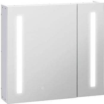 Kleankin Armario con Espejo de Baño con Luz LED, Colgante, 2 Puertas, Función de Memoria, Interruptor Táctil, Estilo Moderno, Dimensiones: 70x15