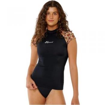 Rip Curl Sea Of Dreams Licra Marrón UPF 50 Camiseta De Manga Corta UV Para Mujeres Talla S
