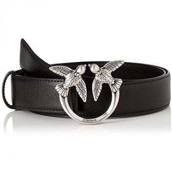 Pinko Women's Love Berry H3 Leather Belt in Black - Size XS