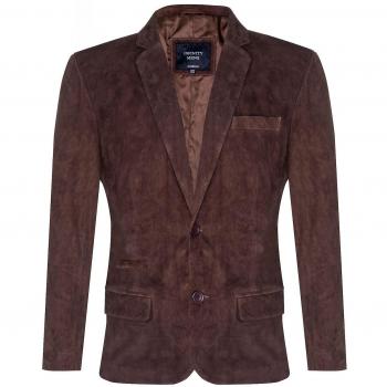 Infinity Leather Men's Brown Suede Blazer Jacket - 2XL