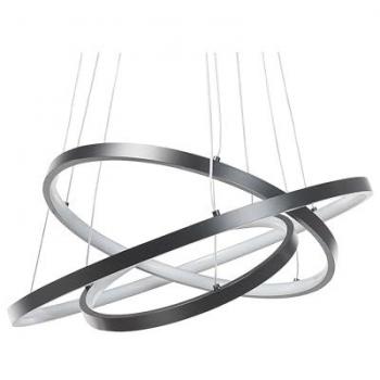 Lámpara de Techo Moderna de Aluminio Negro con LED Integrado y 3 Anillos - Atrek