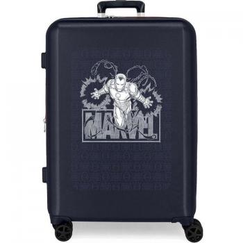 Disney 100 Iron Man Maleta Mediana Rígida Expandible Azul Marino 70 cm 80L