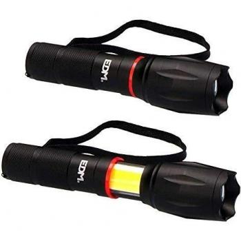 Edp 36376 Linterna XL e X tensible Led Frontal 200 Lateral 120 Lumens, Negro