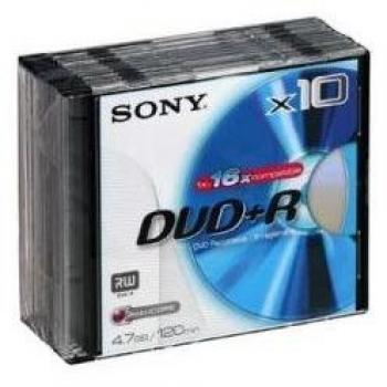 Sony 10DPR120BSL - Pack Slim Case: 10 DVD+R, 4.7 GB