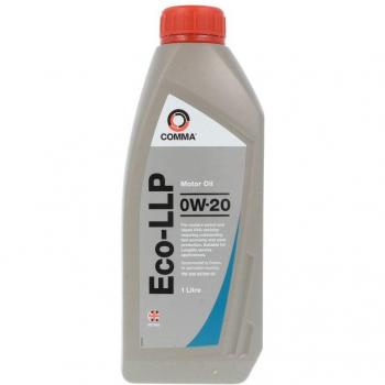 Aceite de motor COMMA ECO-LLP 0W20 1L, 100% sintético, bajo en emisiones, adecuado para vehículos híbridos y gasolina, cumple con las especificaciones API SN/SM y ACEA C5